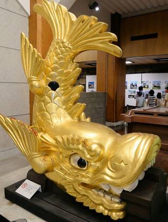 A golden shachihoko in Nagoya-Castle, Aichi, Japan.